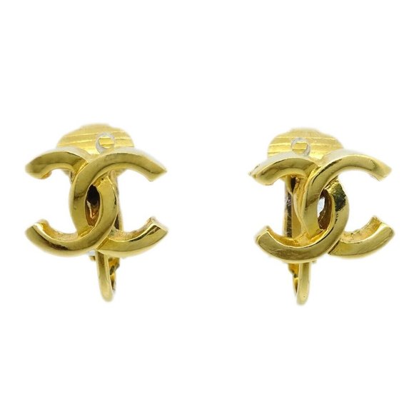 Chanel Mini CC Earrings Clip-On Gold - Picture 1 of 10